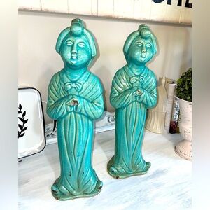 Tall Buddha distressed beautiful teal